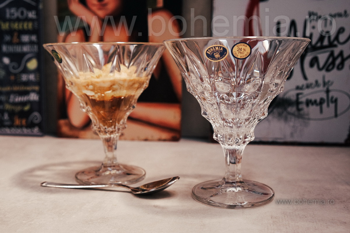 SET 6 CUPE INGHETATA/ SALATA DE FRUCTE BOHEMIA- FORTUNA